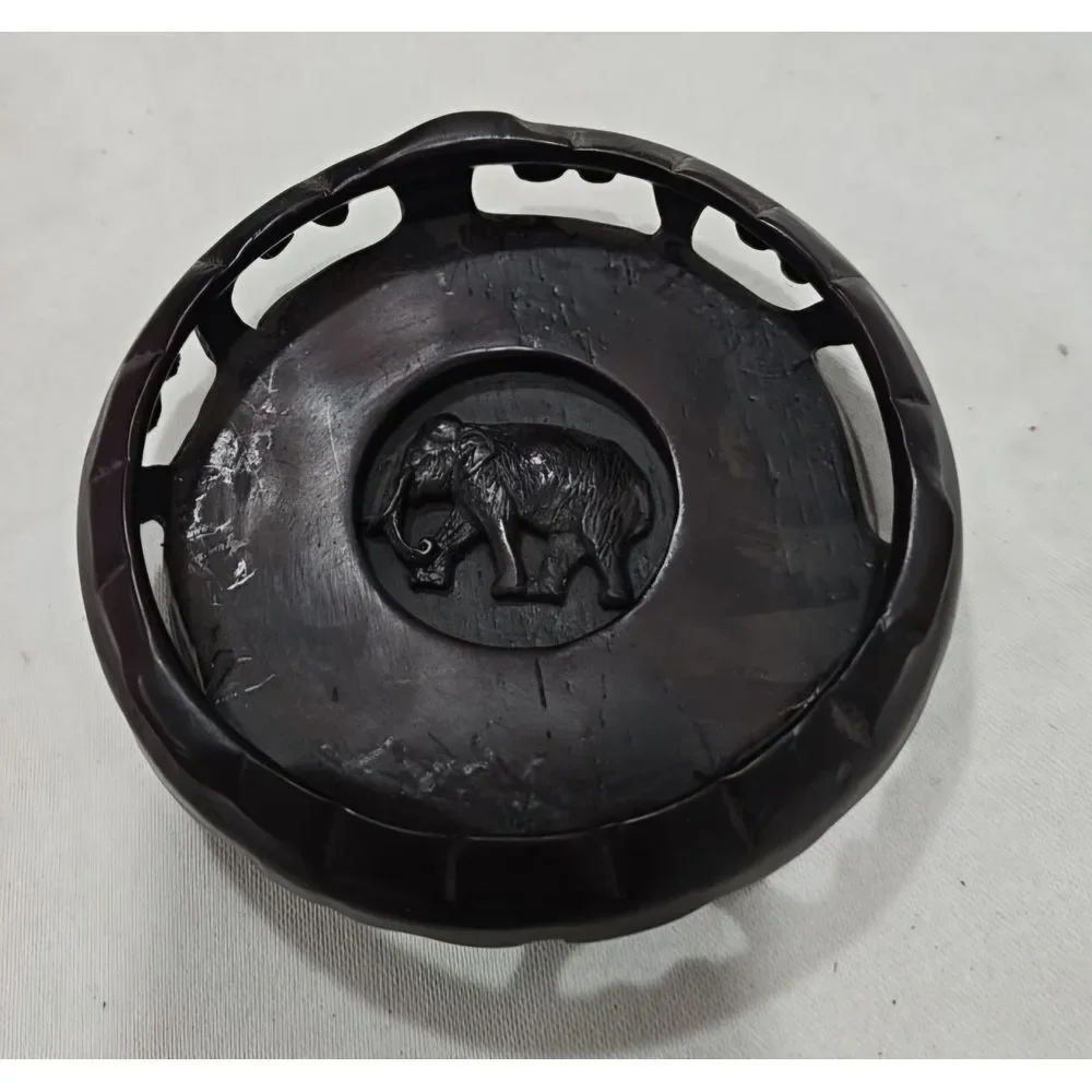 Elephant Carved Resin Bowl 6